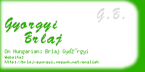 gyorgyi brlaj business card